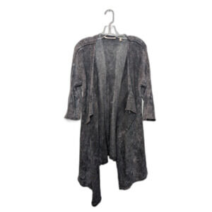 Soft Surroundings Women's Open Front Cardigan Sz SM Petite Black Grey Casual